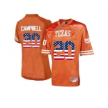 2016 US Flag Fashion-Men's Texas Longhorns Earl Campbell #20 College Football Throwback Jersey - Burnt Orange