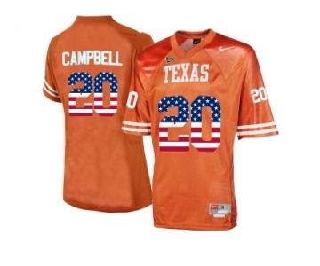 2016 US Flag Fashion-Men's Texas Longhorns Earl Campbell #20 College Football Throwback Jersey - Burnt Orange