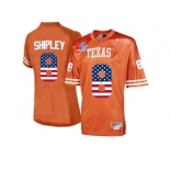 2016 US Flag Fashion-Men's Texas Longhorns Jordan Shipley #8 College Football Throwback Jersey - Burnt Orange