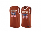 2016 US Flag Fashion-Men's Texas Longhorns Kevin Durant #35 College Basketball Jersey - Burnt Orange