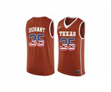 2016 US Flag Fashion-Men's Texas Longhorns Kevin Durant #35 College Basketball Jersey - Burnt Orange