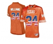 2016 US Flag Fashion-Men's Texas Longhorns Ricky Williams #34 College Football Throwback Jersey - Burnt Orange