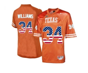 2016 US Flag Fashion-Men's Texas Longhorns Ricky Williams #34 College Football Throwback Jersey - Burnt Orange