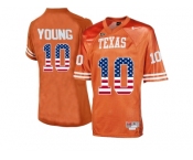 2016 US Flag Fashion-Men's Texas Longhorns Vince Young #10 College Football Throwback Jersey - Burnt Orange