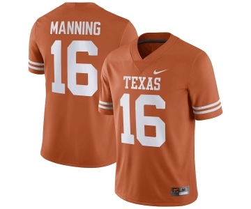 Men's Texas Longhorns #16 Arch Manning Orange Stitched Jersey