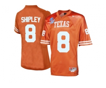 Men's Texas Longhorns Jordan Shipley #8 College Football Throwback Jersey - Burnt Orange