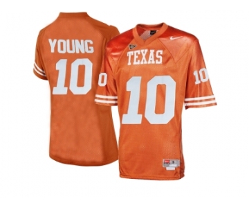 Men's Texas Longhorns Vince Young #10 College Football Throwback Jersey - Burnt Orange