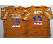 Texas Longhorns #12 Colt McCoy Orange USA Flag College Jersey