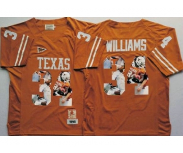 Texas Longhorns #34 Ricky Williams Orange Player Fashion Stitched NCAA Jersey