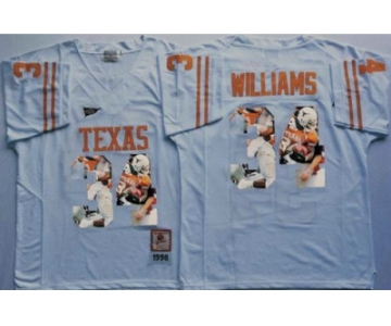 Texas Longhorns #34 Ricky Williams White Player Fashion Stitched NCAA Jersey