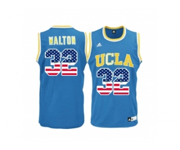 2016 US Flag Fashion Men's UCLA Bruins Bill Walton #32 College Basketball Jerseys - Blue