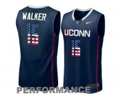 2016 US Flag Fashion Uconn Huskies Kemba Walker #15 College Basketball Jersey - Navy Blue