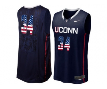 2016 US Flag Fashion Uconn Huskies Ray Allen #34 College Basketball Jersey - Navy