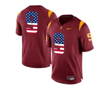 2016 US Flag Fashion 2016 USC Trojans JuJu Smith-Schuster #9 College Football Jersey - Red