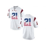 2016 US Flag Fashion USC Trojans Adoree' Jackson #21 College Football Jersey - White