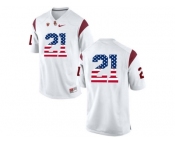 2016 US Flag Fashion USC Trojans Adoree' Jackson #21 College Football Jersey - White