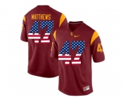 2016 US Flag Fashion USC Trojans Clay Matthews #47 College Football Jersey - Red