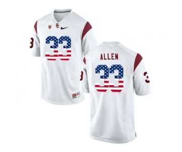 2016 US Flag Fashion USC Trojans Marcus Allen #33 College Football Jersey - White