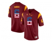 2016 US Flag Fashion USC Trojans Mark Sanchez #6 College Football Jersey - Red