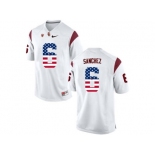 2016 US Flag Fashion USC Trojans Mark Sanchez #6 College Football Jersey - White