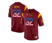 2016 US Flag Fashion USC Trojans O.J Simpson #32 College Basketball Jersey - Red