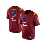 2016 US Flag Fashion USC Trojans Robert Woods #2 Patch College Football Jersey - Red