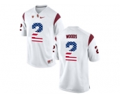 2016 US Flag Fashion USC Trojans Robert Woods #2 Patch College Football Jersey - White