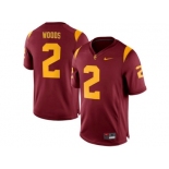 USC Trojans Robert Woods #2 Patch College Football Jersey - Red