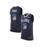 2016 US Flag Fashion 2017 Villanova Wildcats Josh Hart 3 College Basketball Jersey - Navy Blue