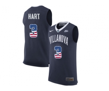 2016 US Flag Fashion 2017 Villanova Wildcats Josh Hart 3 College Basketball Jersey - Navy Blue