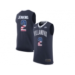 2016 US Flag Fashion 2017 Villanova Wildcats Kris Jenkins #2 College Basketball Jersey - Navy Blue