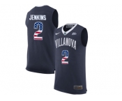 2016 US Flag Fashion 2017 Villanova Wildcats Kris Jenkins #2 College Basketball Jersey - Navy Blue