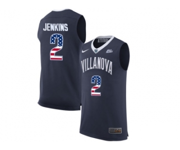 2016 US Flag Fashion 2017 Villanova Wildcats Kris Jenkins #2 College Basketball Jersey - Navy Blue