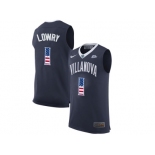 2016 US Flag Fashion 2017 Villanova Wildcats Kyle Lowry #1 College Basketball Jersey - Navy Blue