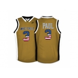 2016 US Flag Fashion Wake Forest Demon Deacons Chris Paul #3 College Basketball Throwback Jersey - Gold