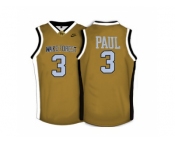 Wake Forest Demon Deacons Chris Paul #3 College Basketball Throwback Jersey - Gold