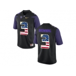 2016 US Flag Fashion 2016 Washington Huskies Jake Browning #3 College Football Limited Jersey - Black