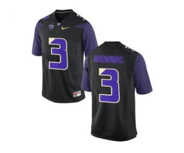 2016 Washington Huskies Jake Browning #3 College Football Limited Jersey - Black