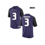 2016 Washington Huskies Jake Browning #3 College Football Limited Jersey - Purple