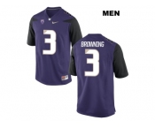 2016 Washington Huskies Jake Browning #3 College Football Limited Jersey - Purple