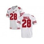 2016 Men's UA Wisconsin Badgers Montee Ball #28 College Football Jersey - White