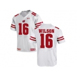 2016 Men's UA Wisconsin Badgers Russell Wilson #16 College Football Jersey - White