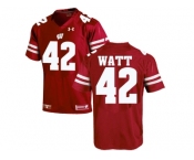 2016 Men's UA Wisconsin Badgers T.J Watt #42 College Football Jersey - Red