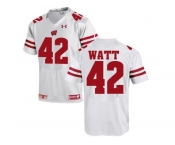 2016 Men's UA Wisconsin Badgers T.J Watt #42 College Football Jersey - White