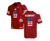 2016 US Flag Fashion-2016 Men's UA Wisconsin Badgers Corey Clement #6 College Football Jersey - Red