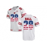 2016 US Flag Fashion-2016 Men's UA Wisconsin Badgers Montee Ball #28 College Football Jersey - White