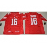 Badgers #16 Russell Wilson Red Under Armour Stitched NCAA Jersey