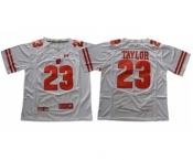 Badgers #23 Jonathan Taylor White Under Armour Stitched NCAA Jersey