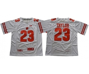 Badgers #23 Jonathan Taylor White Under Armour Stitched NCAA Jersey