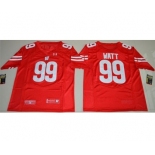 Badgers #99 J.J. Watt Red Under Armour Stitched NCAA Jersey